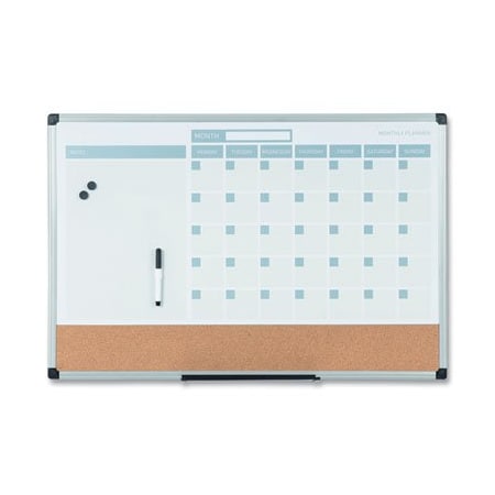 Bi-Silque MasterVisi, 3-In-1 Calendar Planner Dry Erase Board, 36 X 24, Silver Frame MB0707186P
